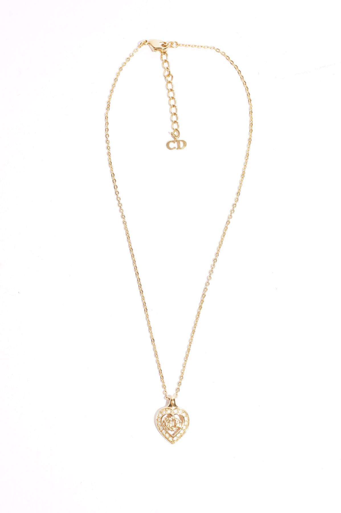 New Arrival Drop!! Christian Dior gold heart necklace - TheLuxeLouis