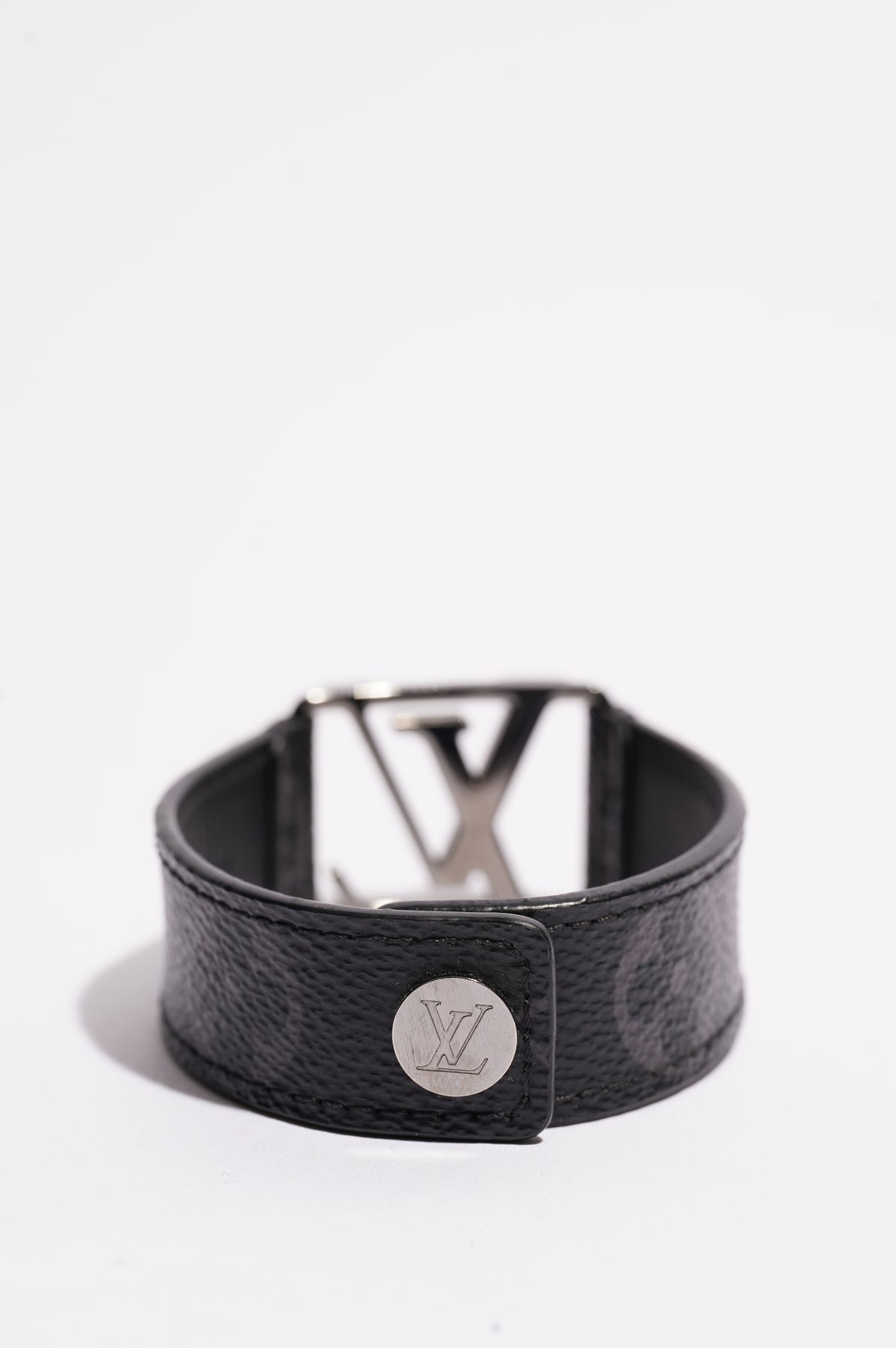 Louis Vuitton Monogram Eclipse Hockenheim Bracelet Size 17