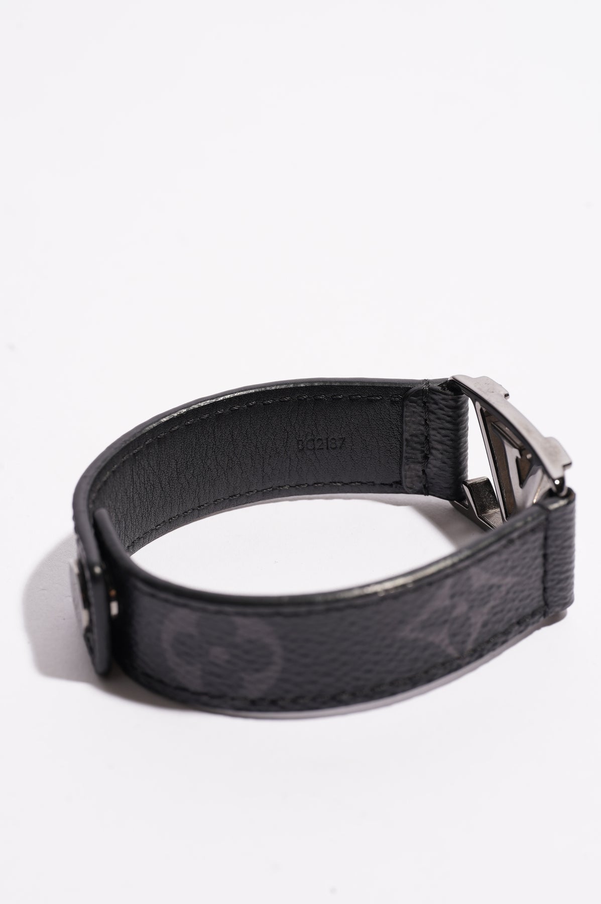 Authentic Louis Vuitton Monogram Eclipse Hockenheim Bracelet Size 21