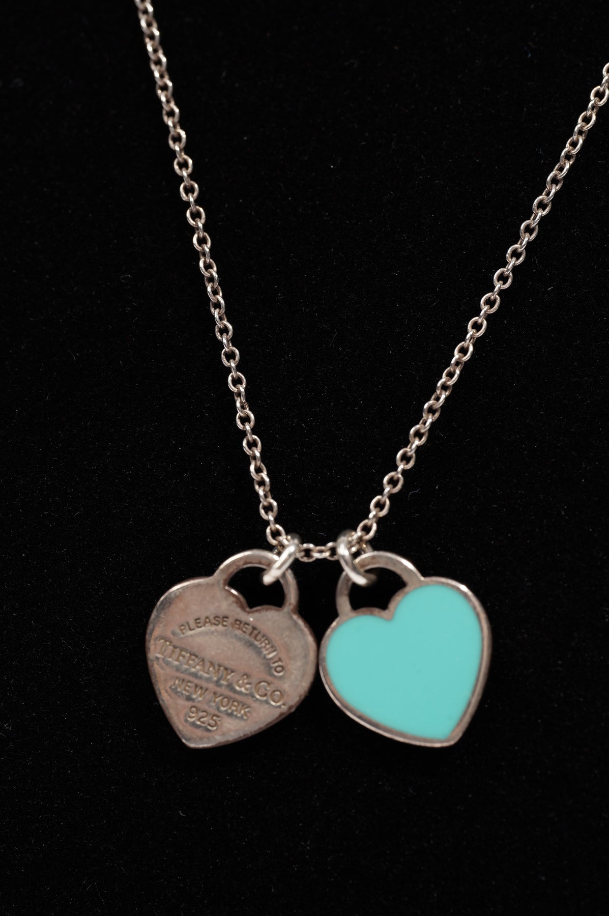 Tiffany & Co Return To Tiffany Double Heart Tag Necklace Silvery Silver  Metal ref.802820 - Joli Closet