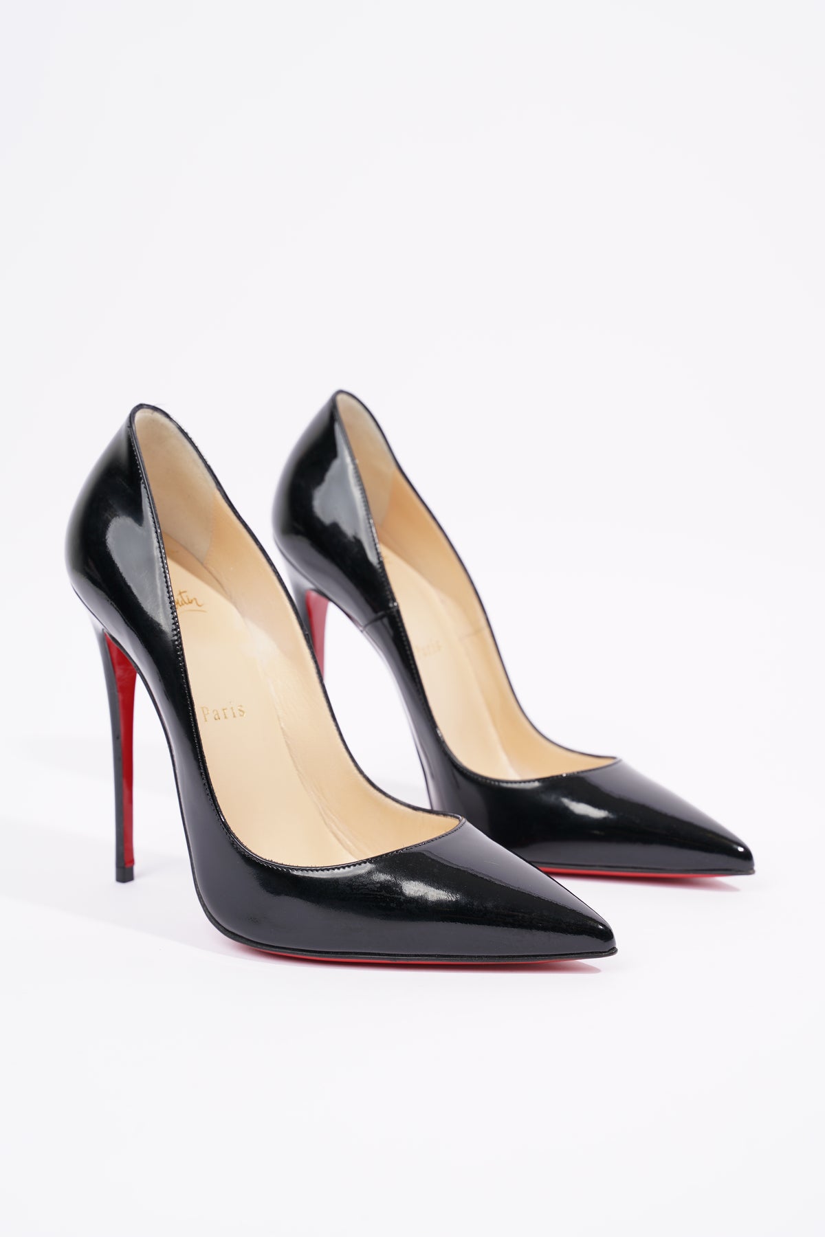 Christian Louboutin So Kate shoes women black leather high heels size 5.5