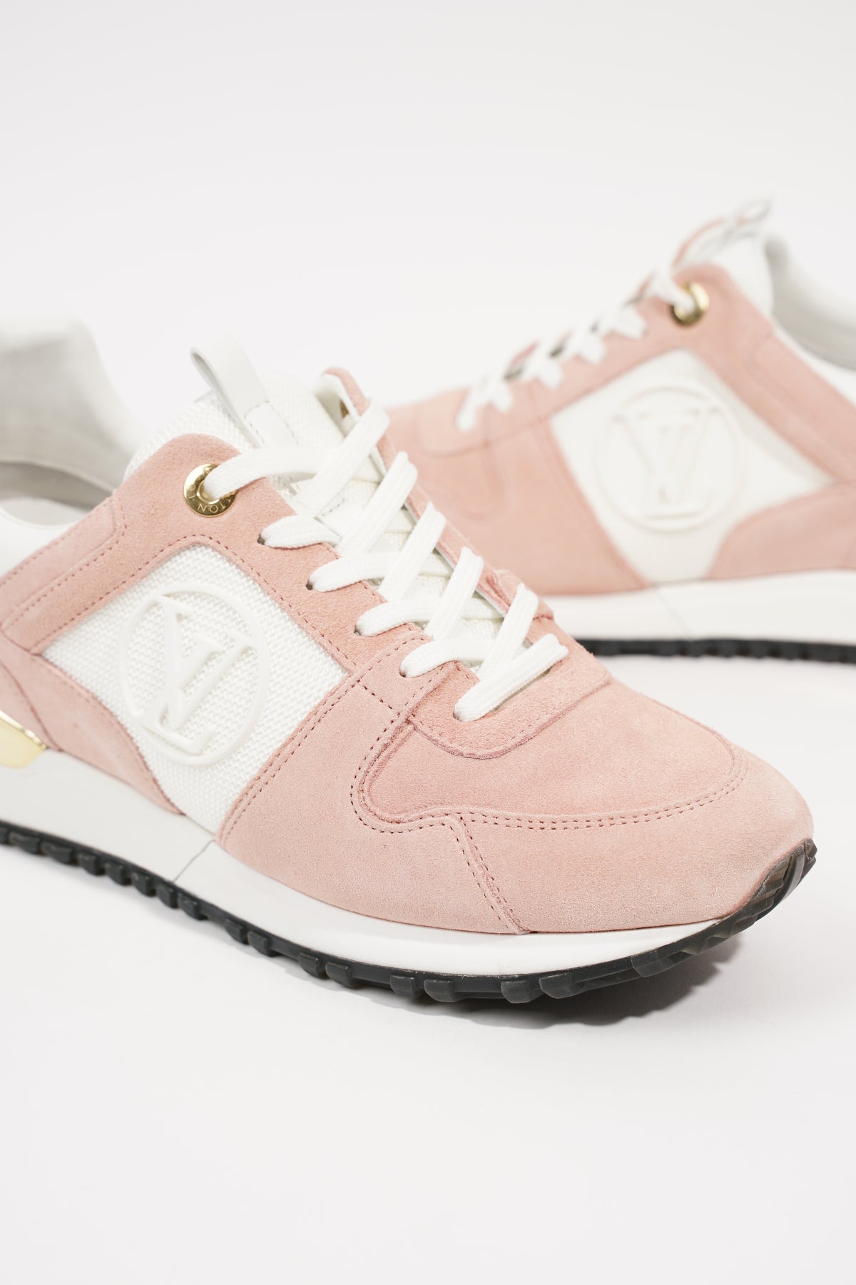 Louis Vuitton Women's Pink & White Suede Run Away Sneaker