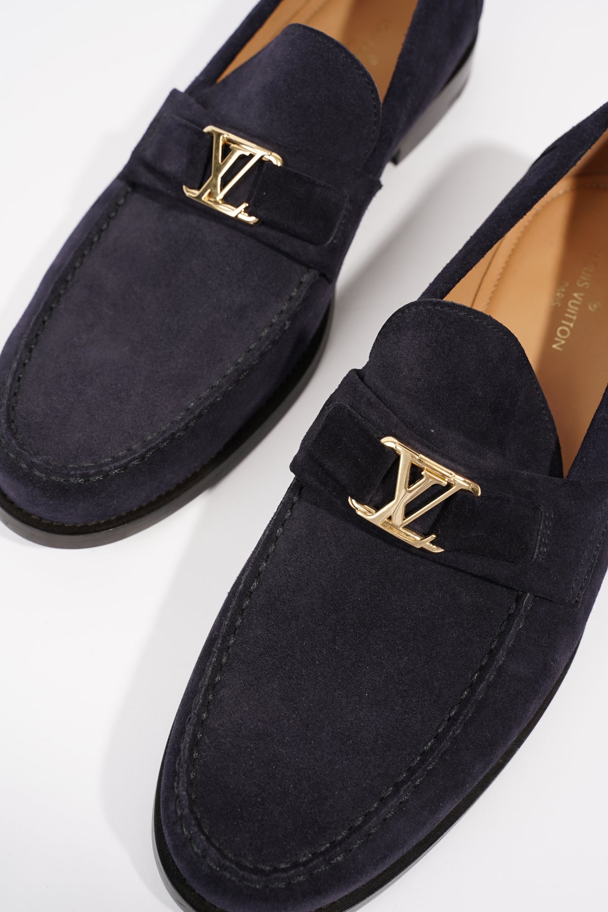 ***Louis Vuitton Navy Blue Suede slip on shoe Loafers 9UK 10US 43EU ***