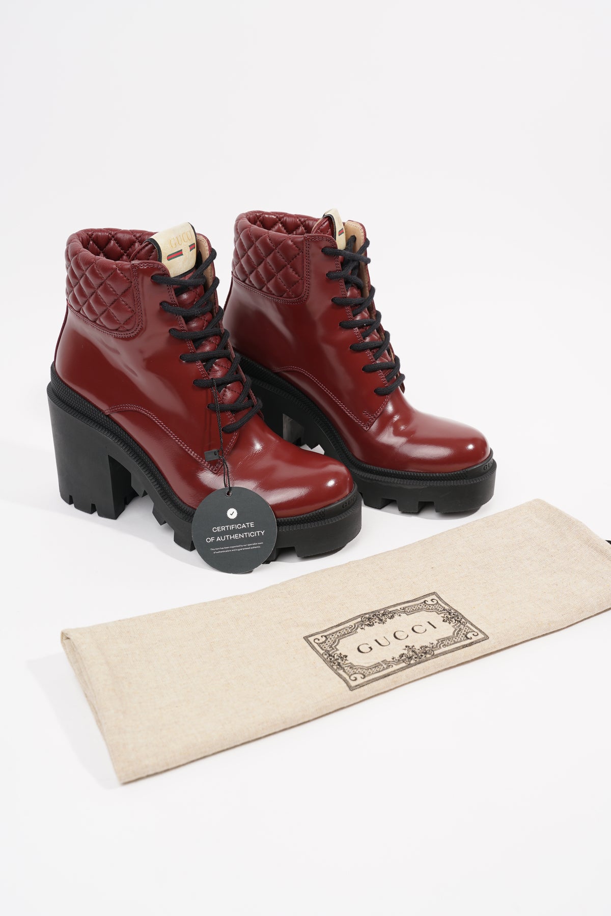 Gucci boots hotsell red laces