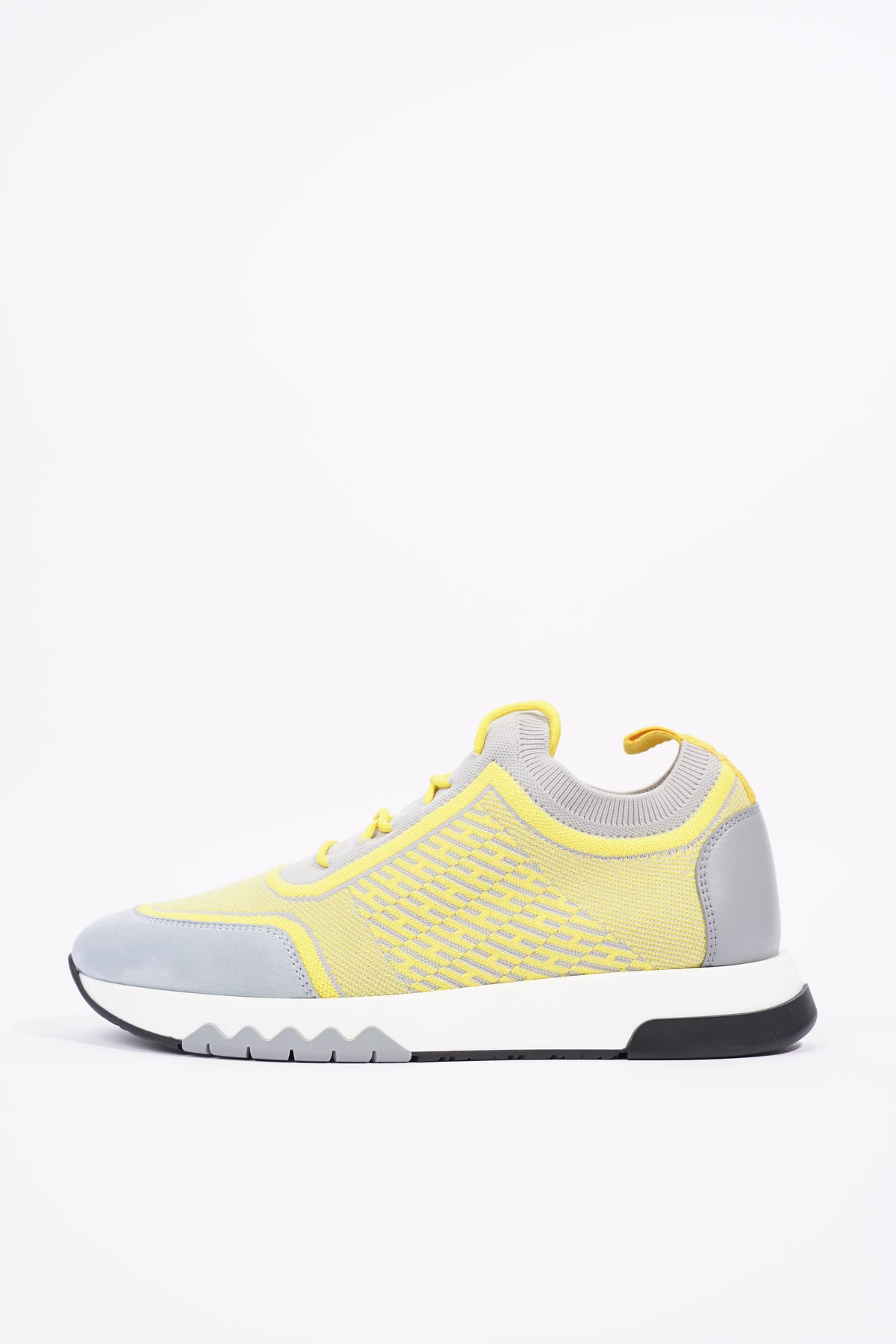 Hermes Womens Addict Sneaker Grey / Yellow EU 37 / UK 4 – Luxe