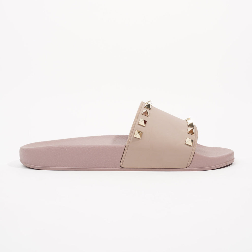 Valentino Womens Rockstud Slides Nude EU 39 UK 6 Luxe Collective