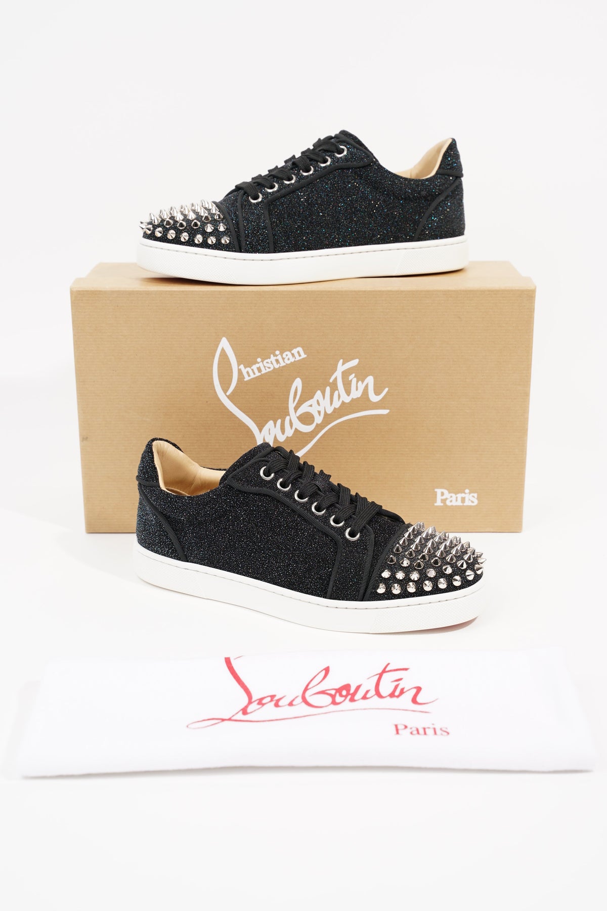 Christian louboutin clearance orlato glitter spikes