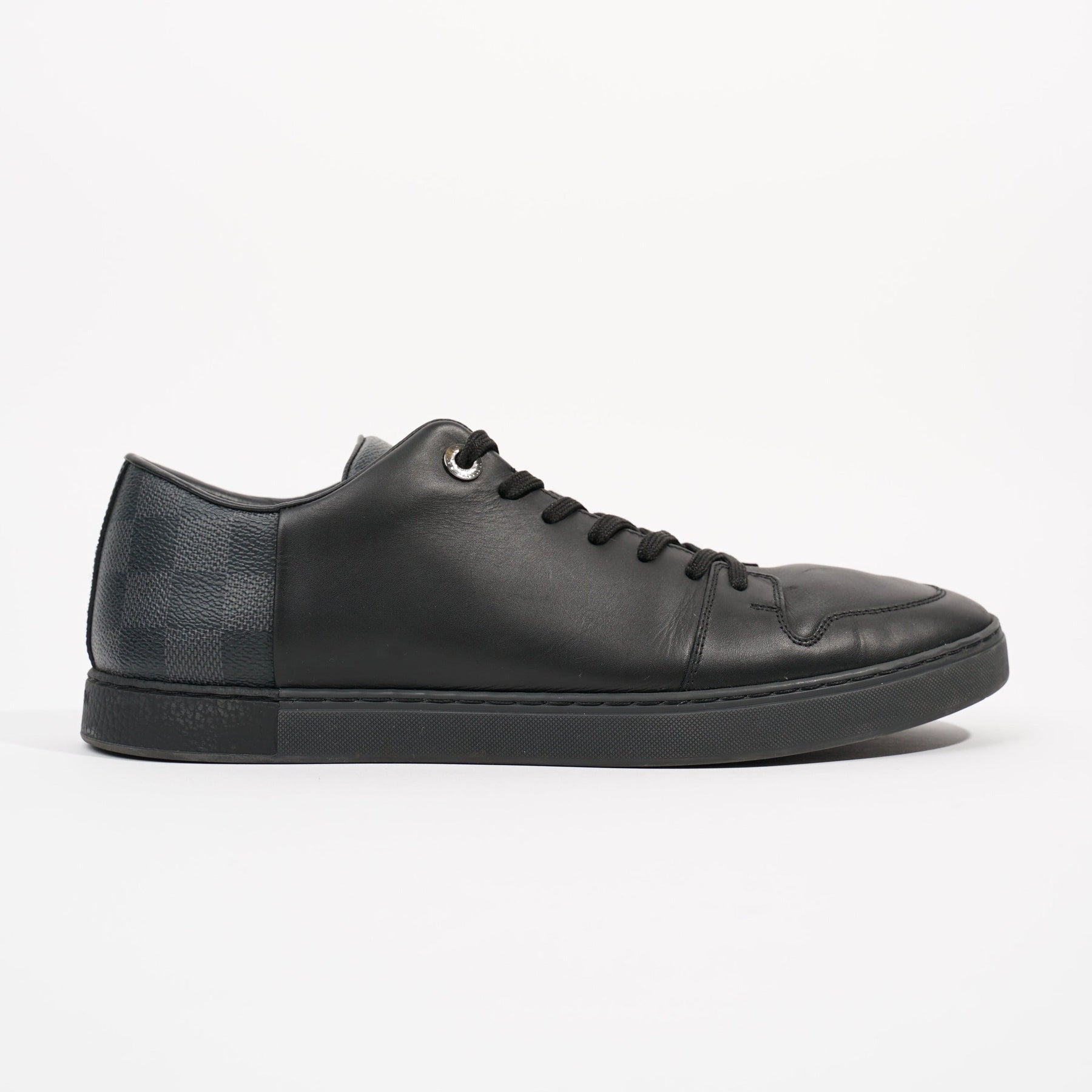 Louis Vuitton Black Leather Damier Line Up Low-top Sneakers - 41