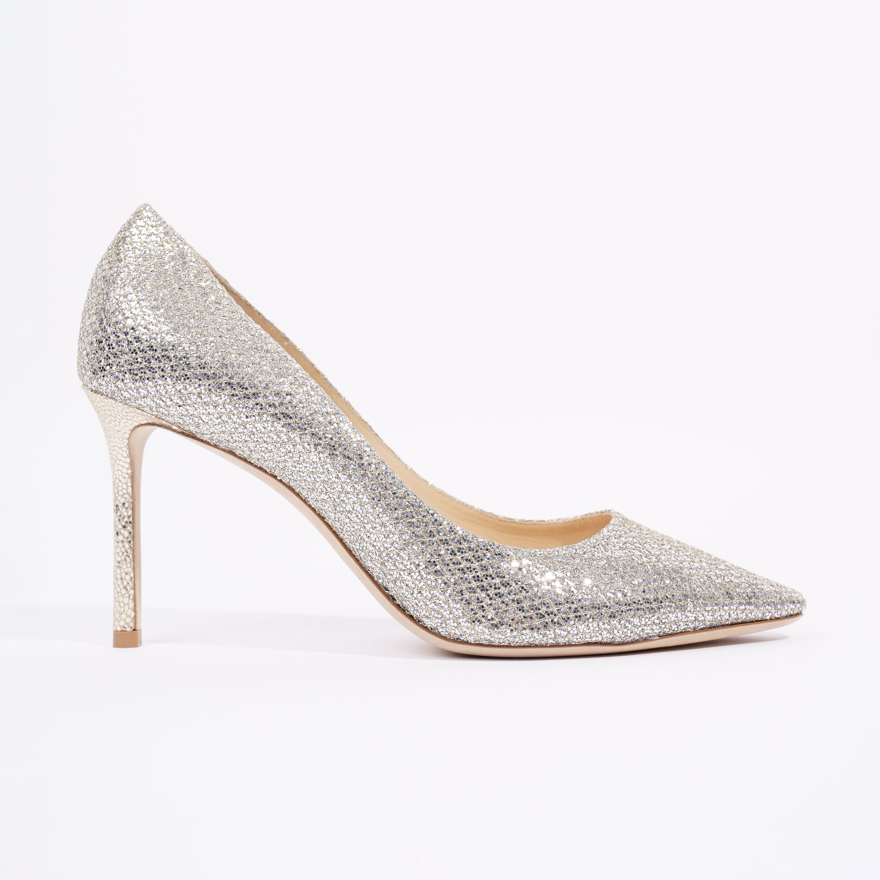 Jimmy choo romy hot sale 85 silver