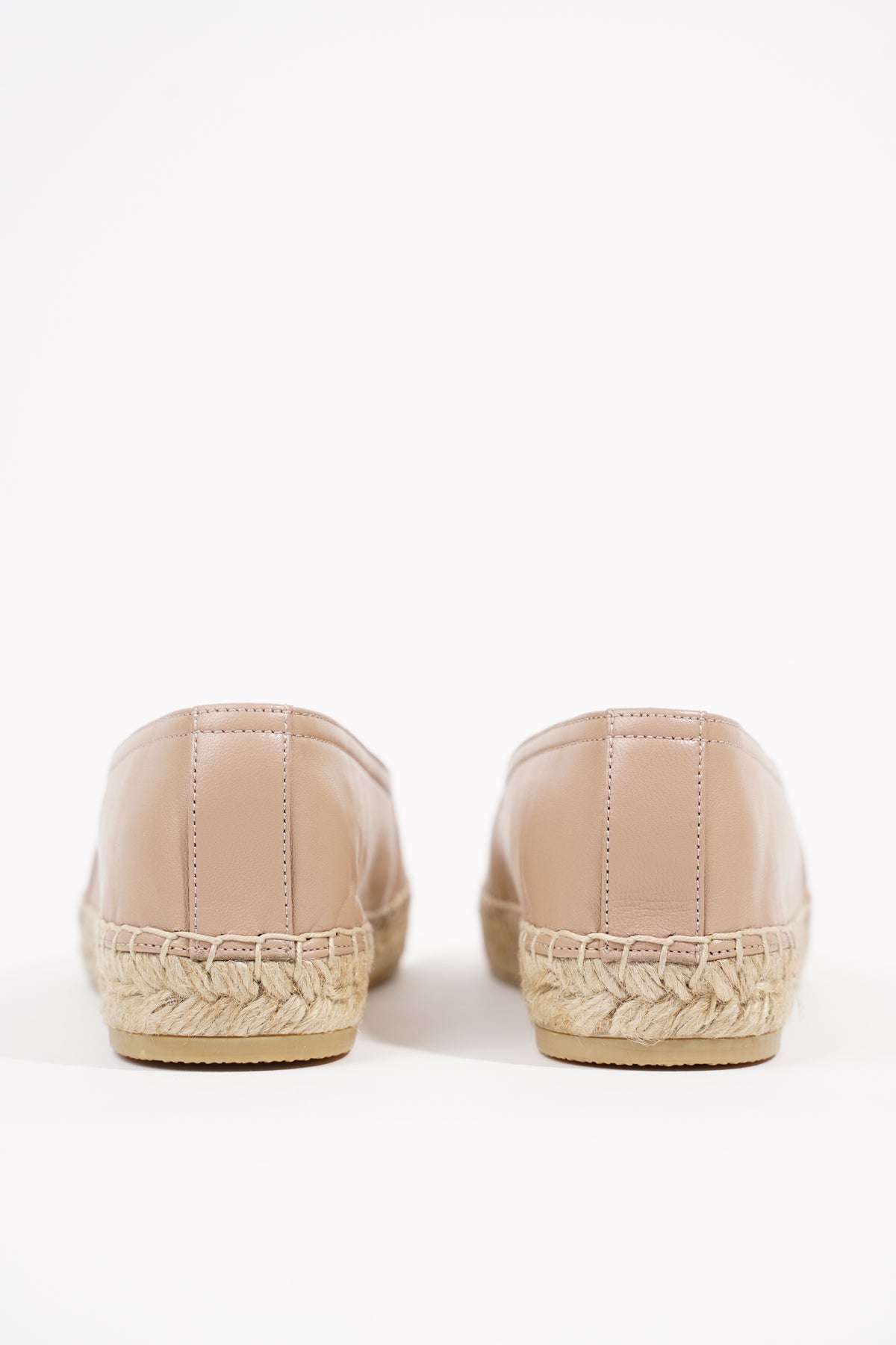 Saint Laurent - Nude Leather Flat Espadrille