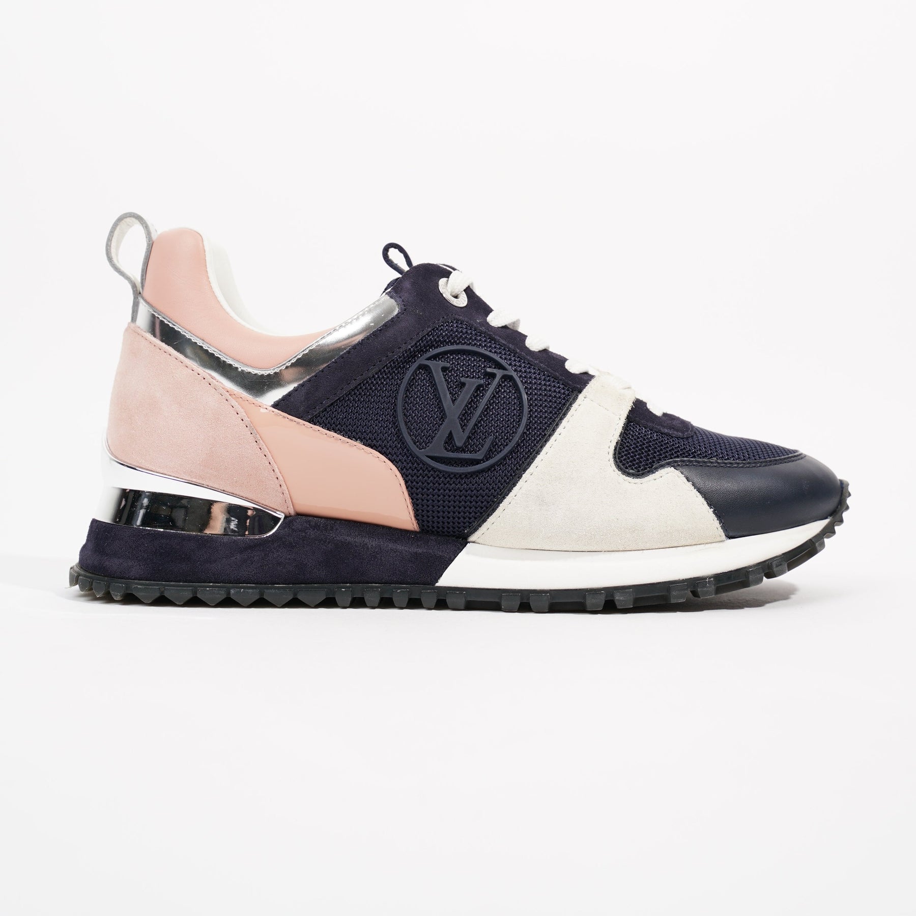 Louis Vuitton, Shoes, Louis Vuitton Run Away Pink Navy Silver Lv Logo Low  Top Sneakers