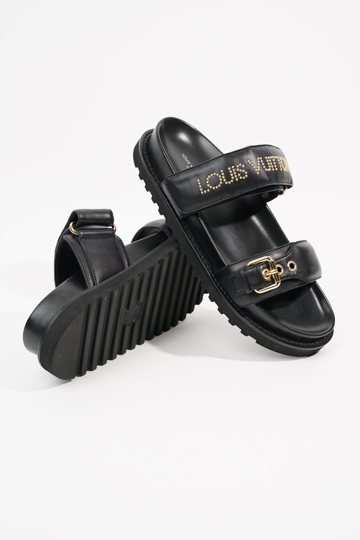 Louis Vuitton Paseo Flat Comfort Mule Black For Women - Clothingta