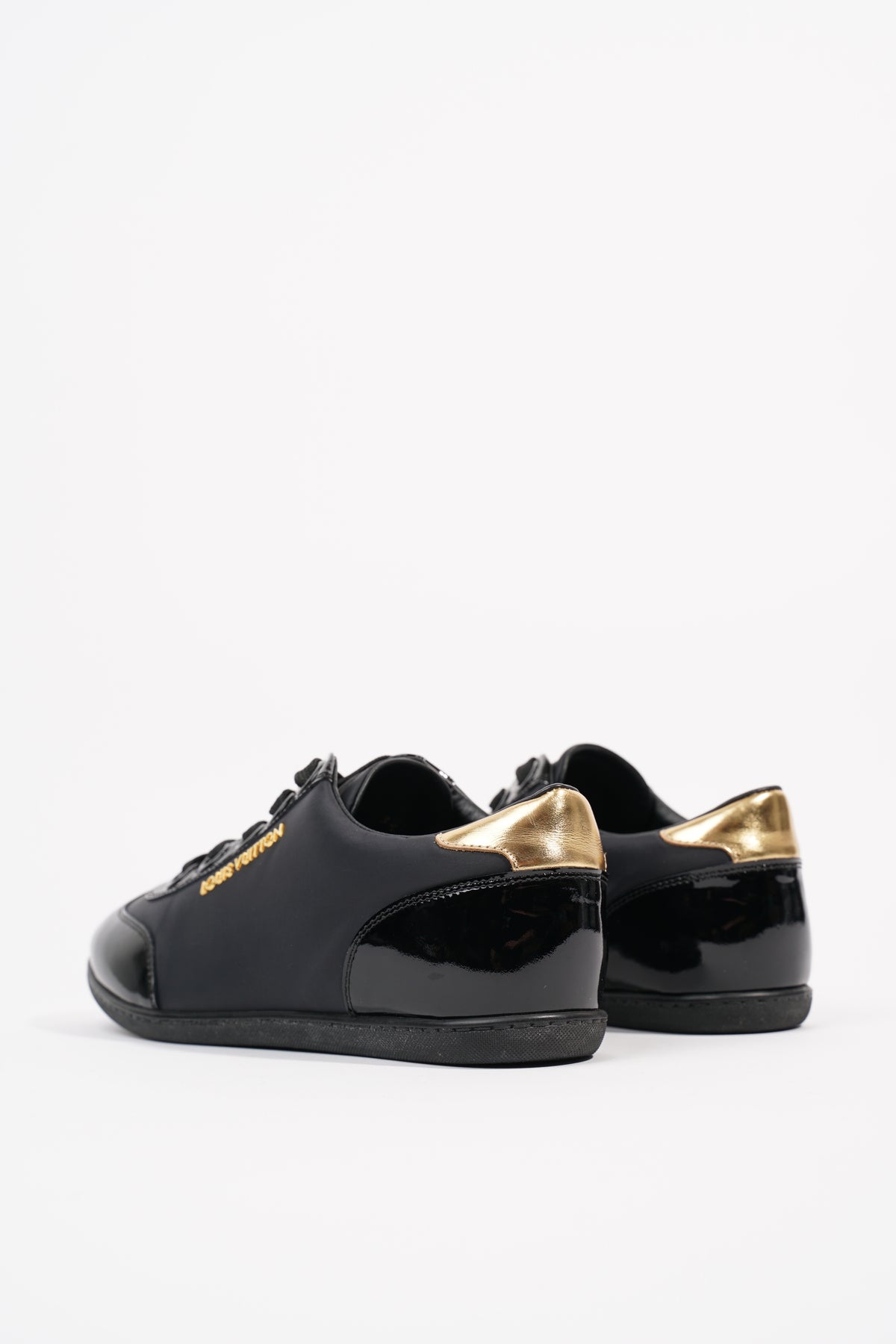 Louis Vuitton Womens Low Top Sneaker Black / Gold EU 36 / UK 3