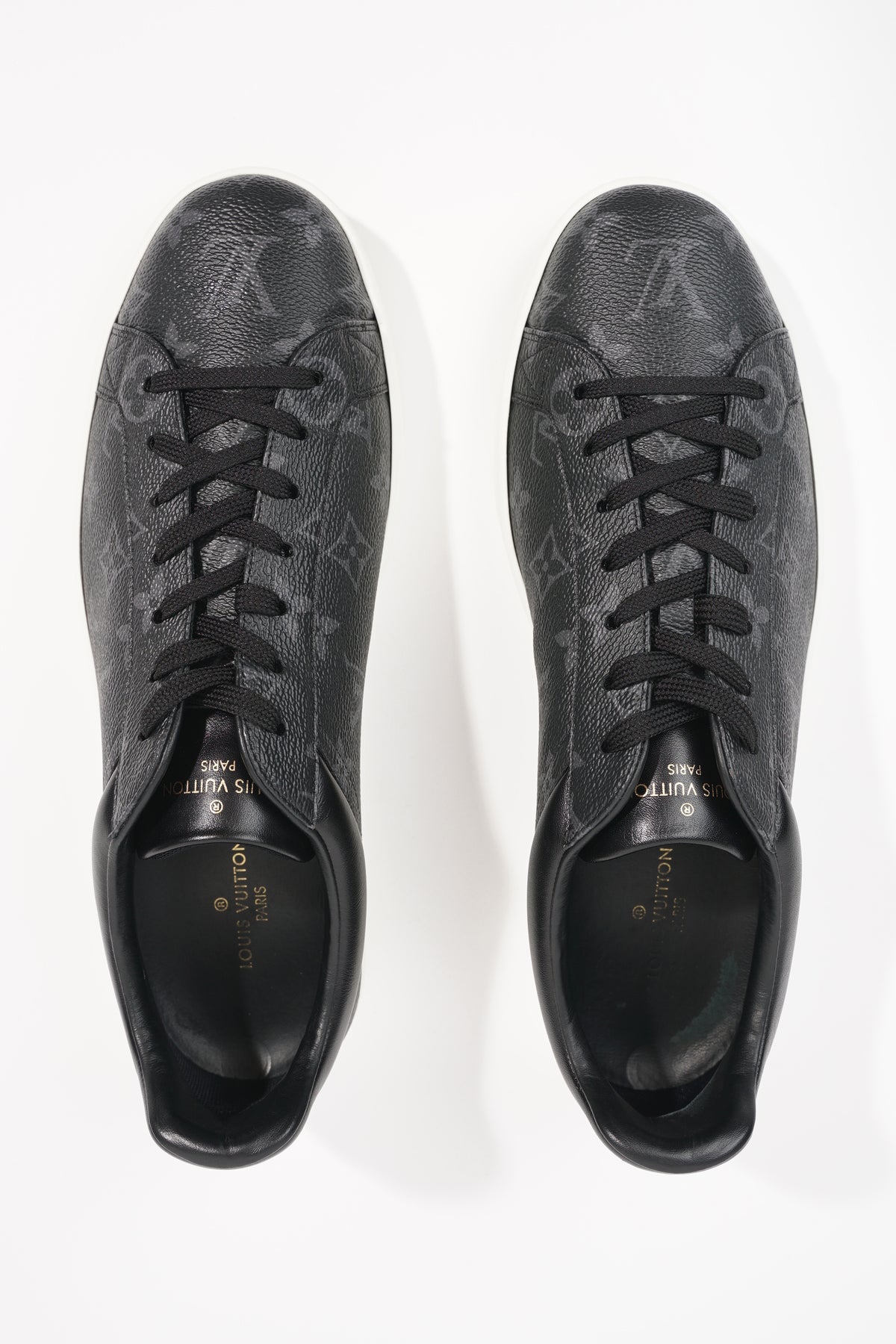 Louis Vuitton Black Leather Luxembourg Sneakers Size 42 Louis Vuitton