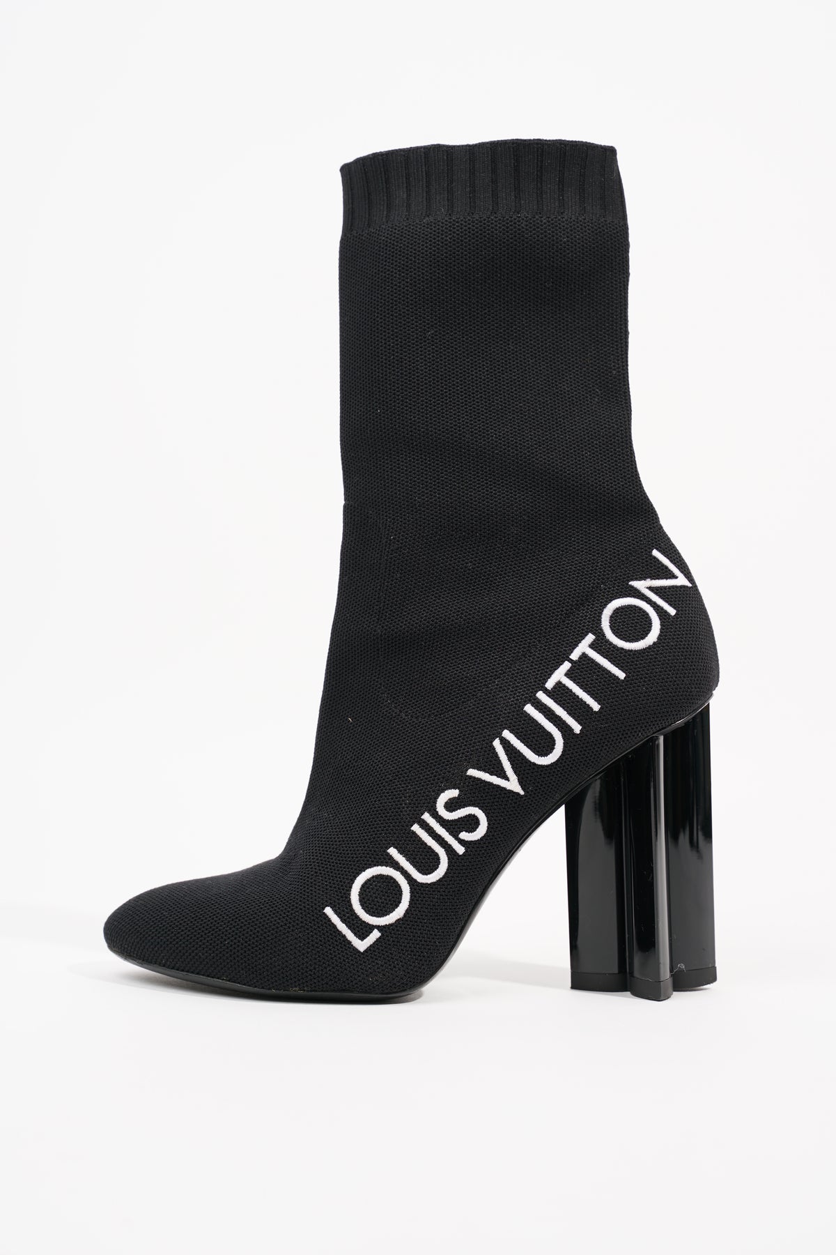 Louis Vuitton 100mm Silhouette Ankle Boots in Burgundy Patent